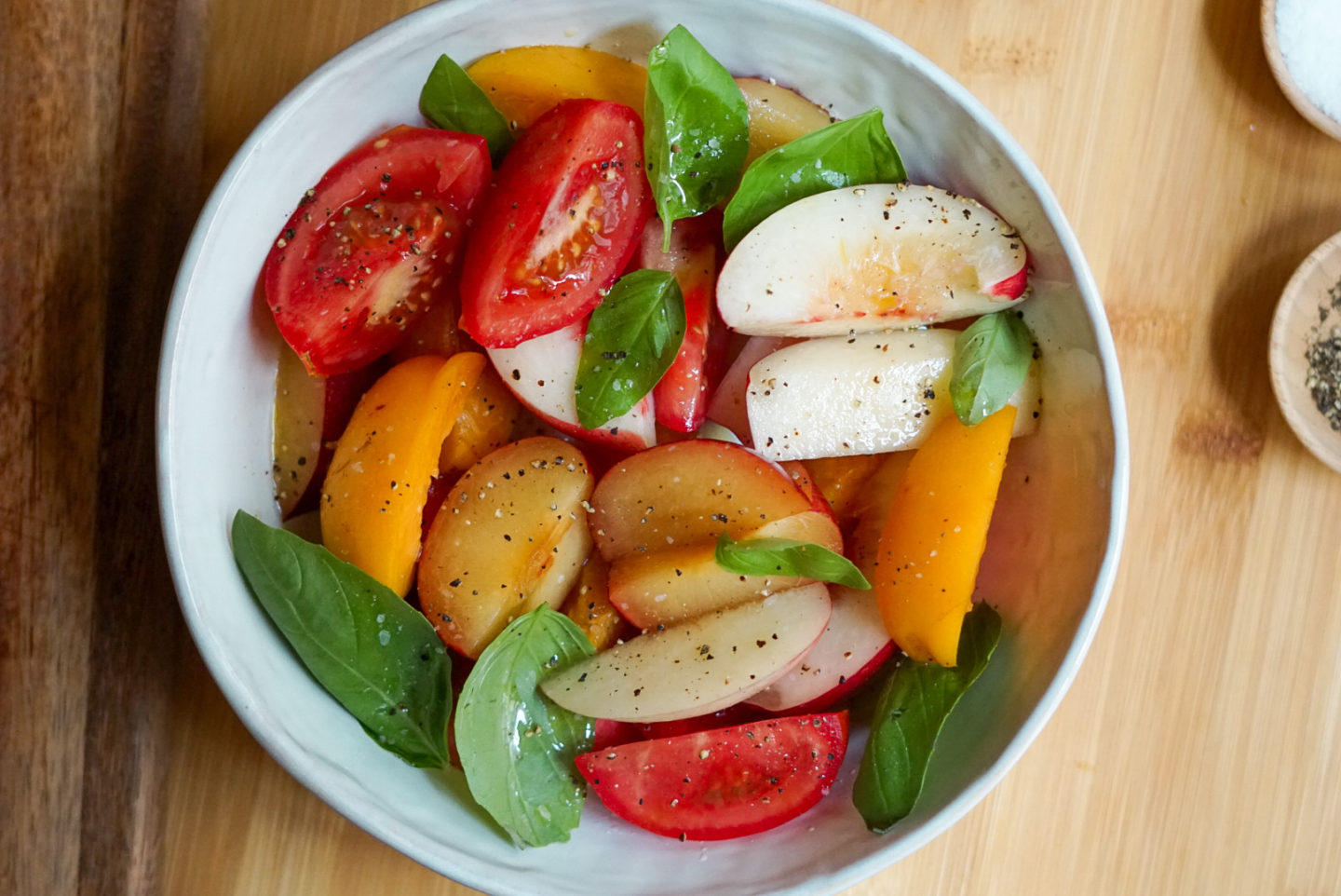 Stone Fruit and Tomato Basil Salad