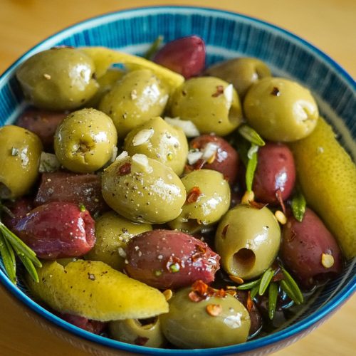 Mediterranean Marinated Olives - Nikki Vegan