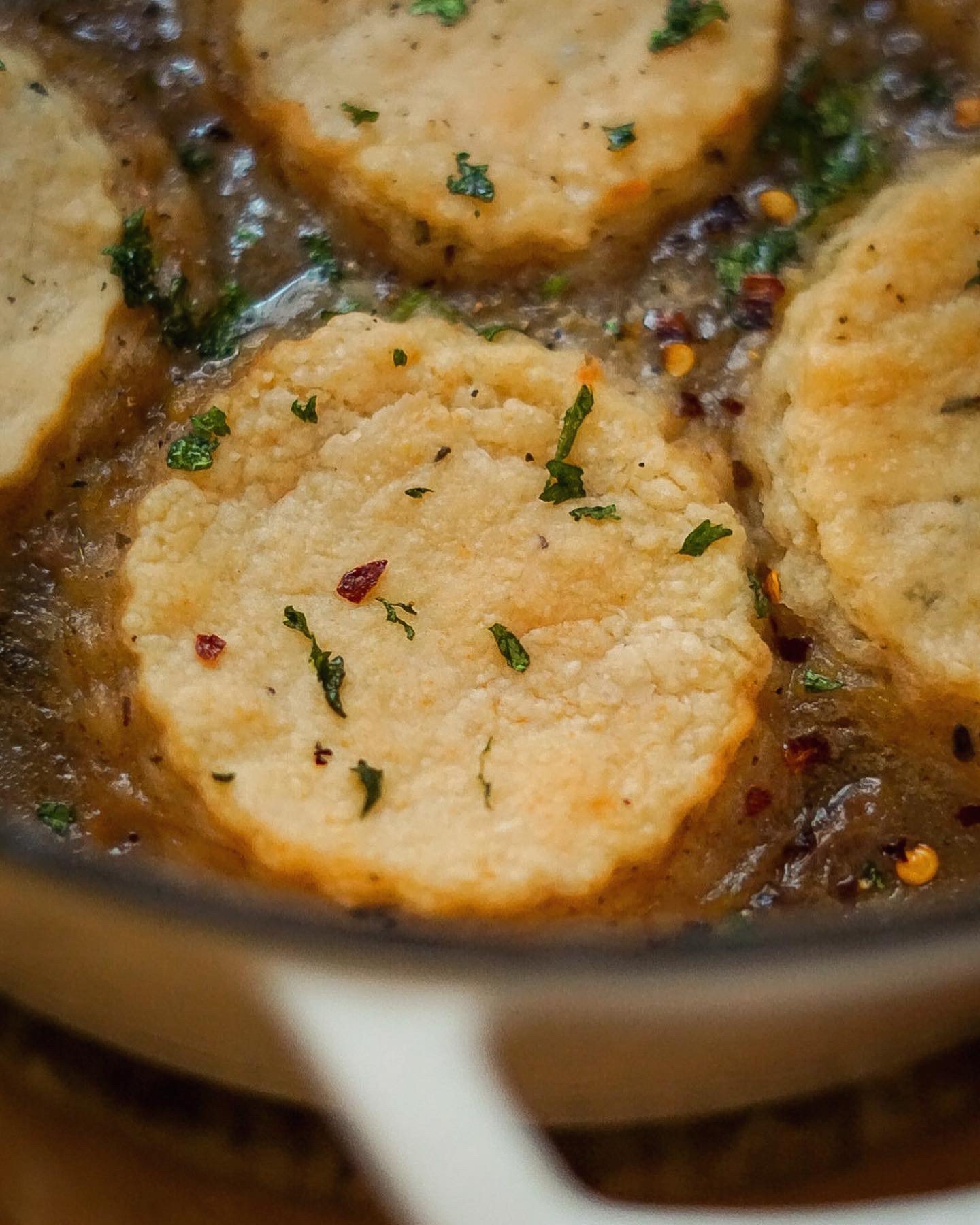 Vegan Pumpkin and Potato Stew with Rosemary Biscuits