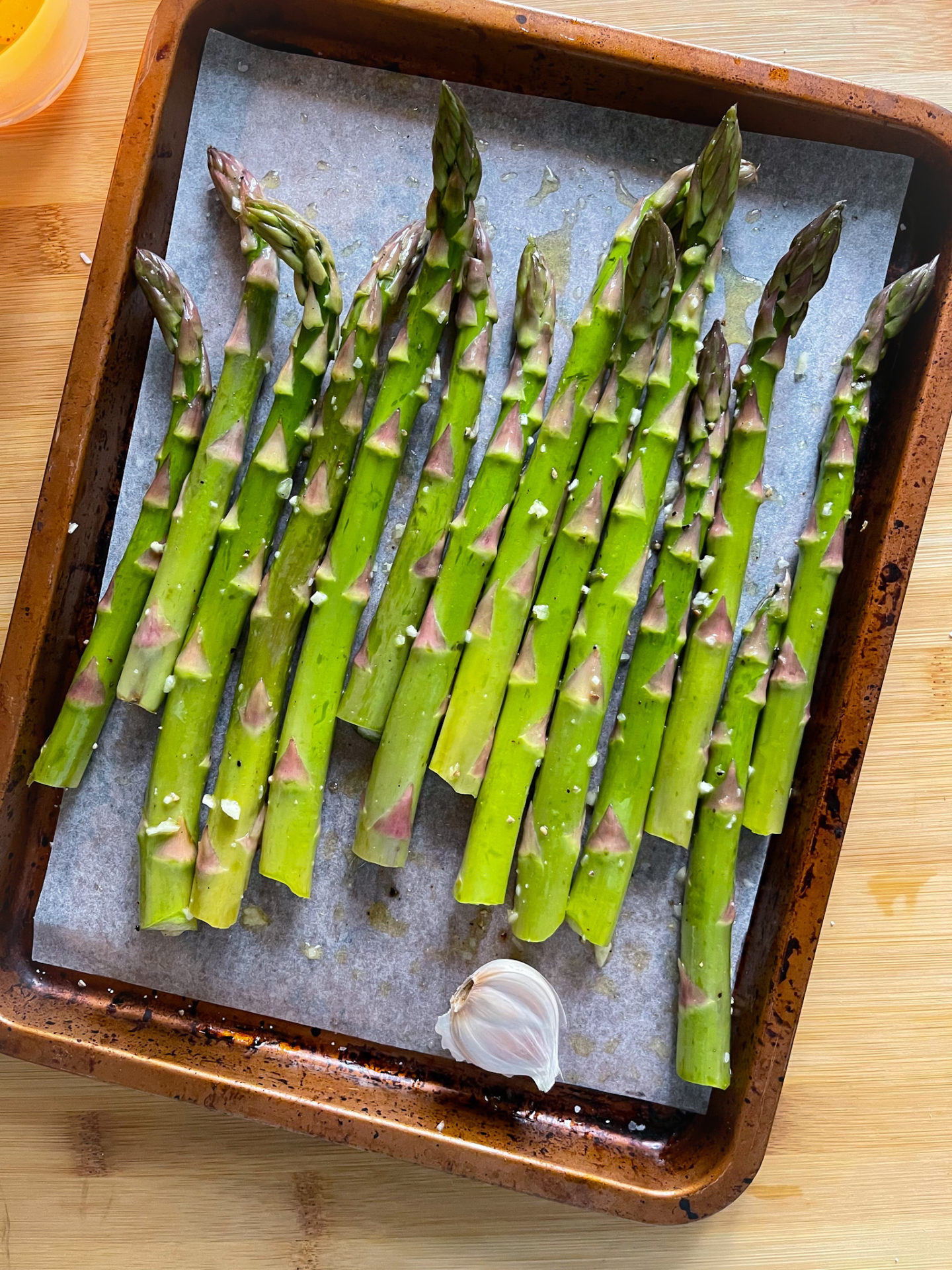 roasting the asparagus