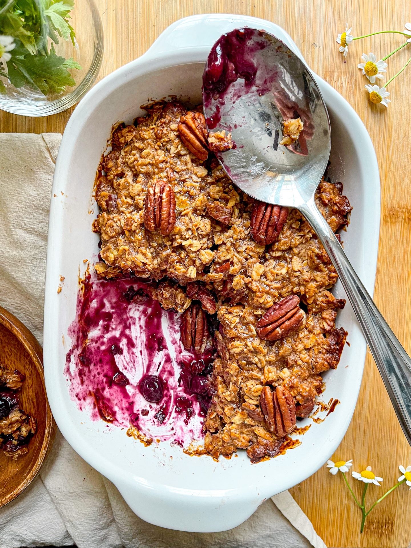 Blueberry Breakfast Crumble with Oil Free Cinnamon Oat Topping