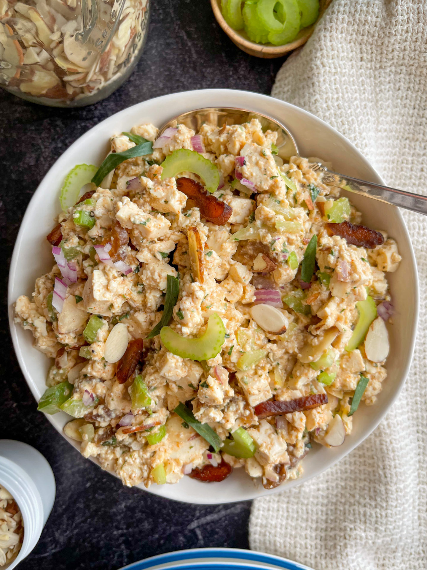 vegan chicken salad recipe for high protein meal prep