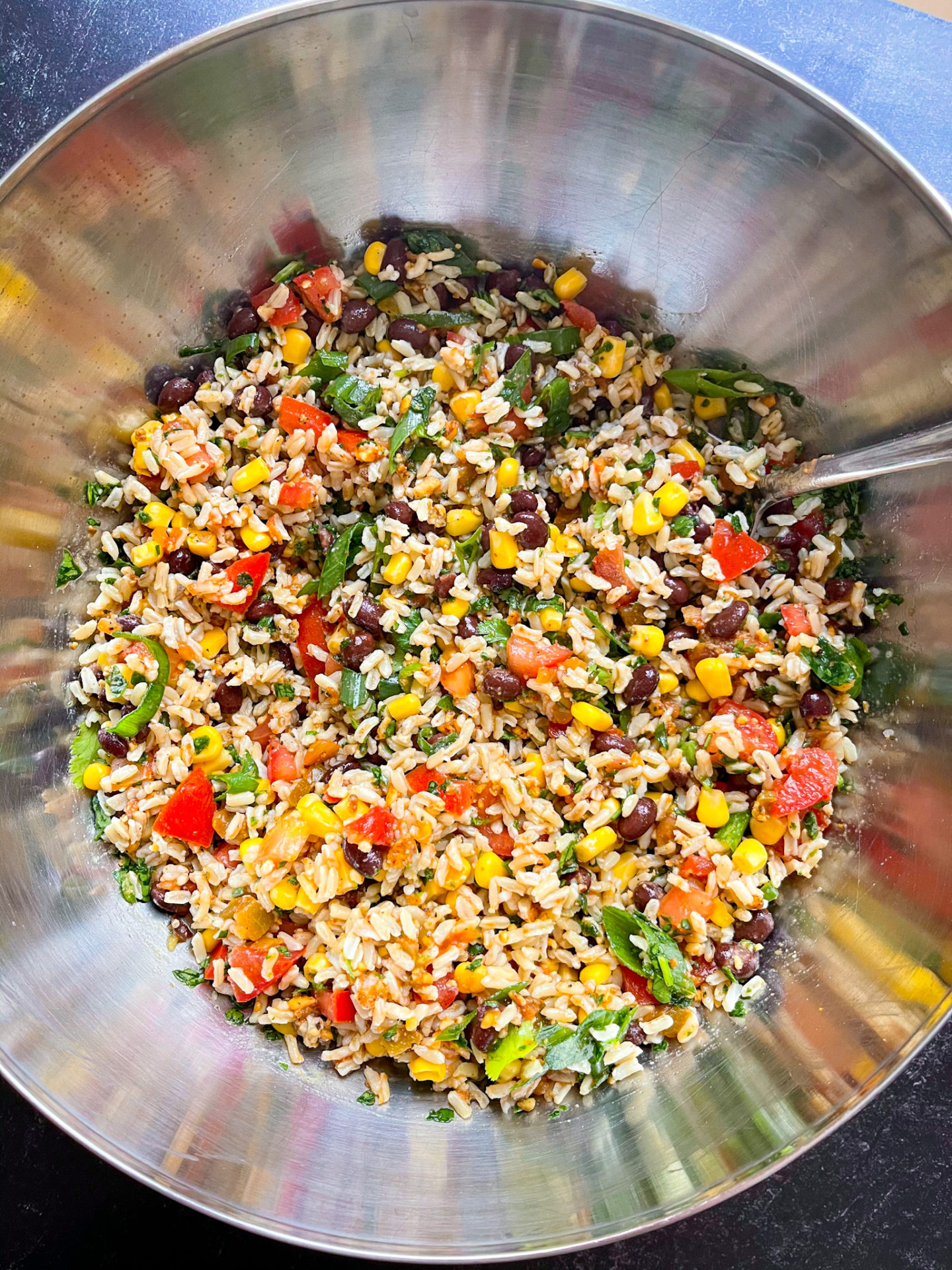 black bean, corn, and salsa rice salad recipe
