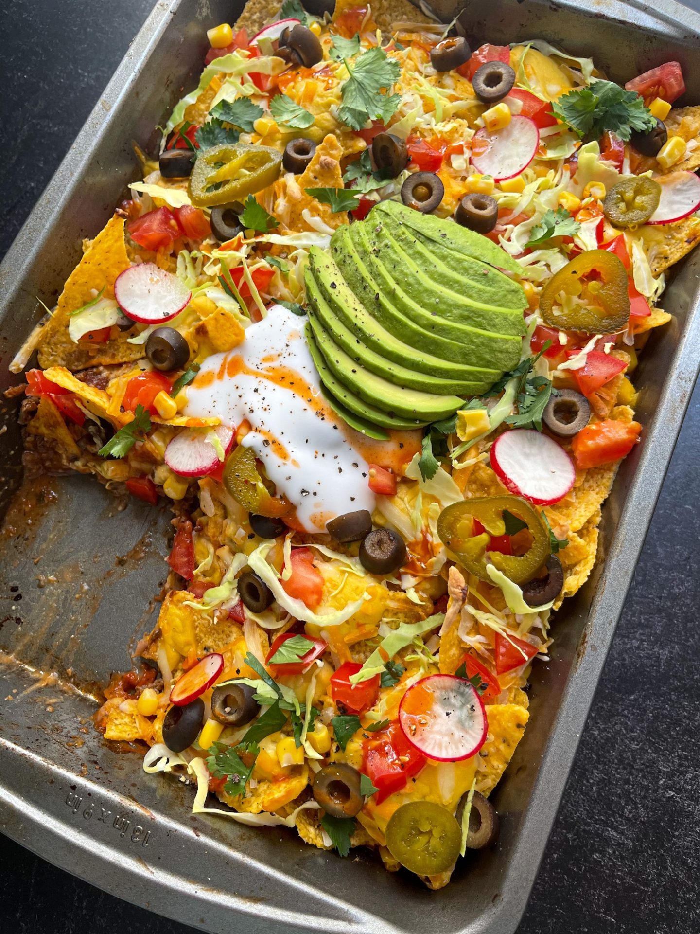 vegan taco casserole tray bake recipe