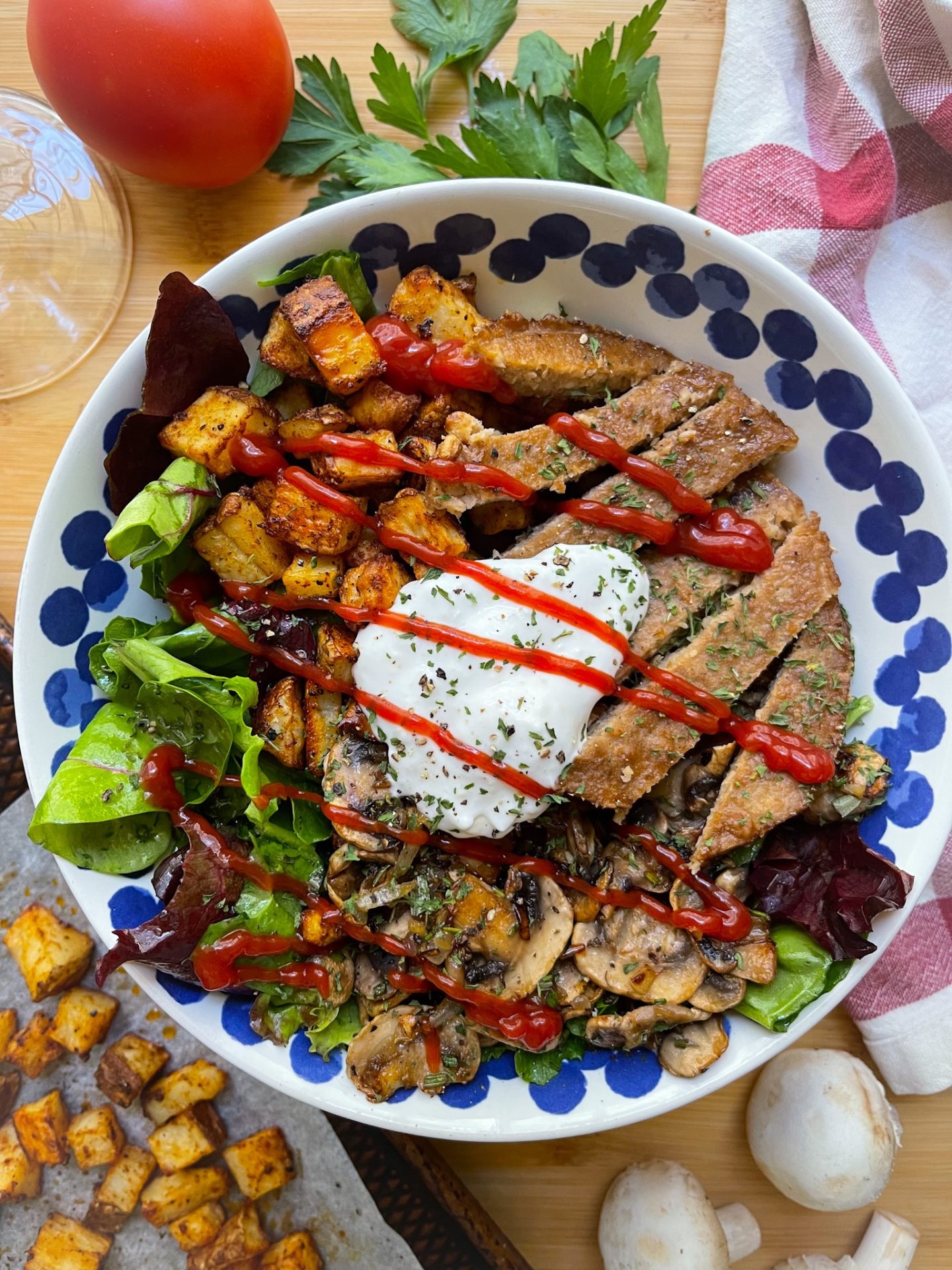 vegan steakhouse burger bowl recipe