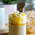 vegan vanilla protein overnight oats with warm pineapple apricot sauce make ahead breakfast recipe
