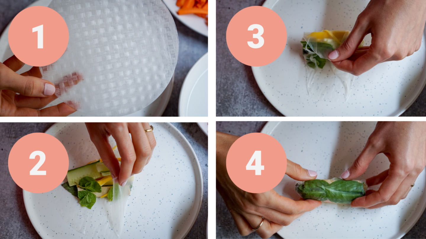 how to roll summer rolls rice paper