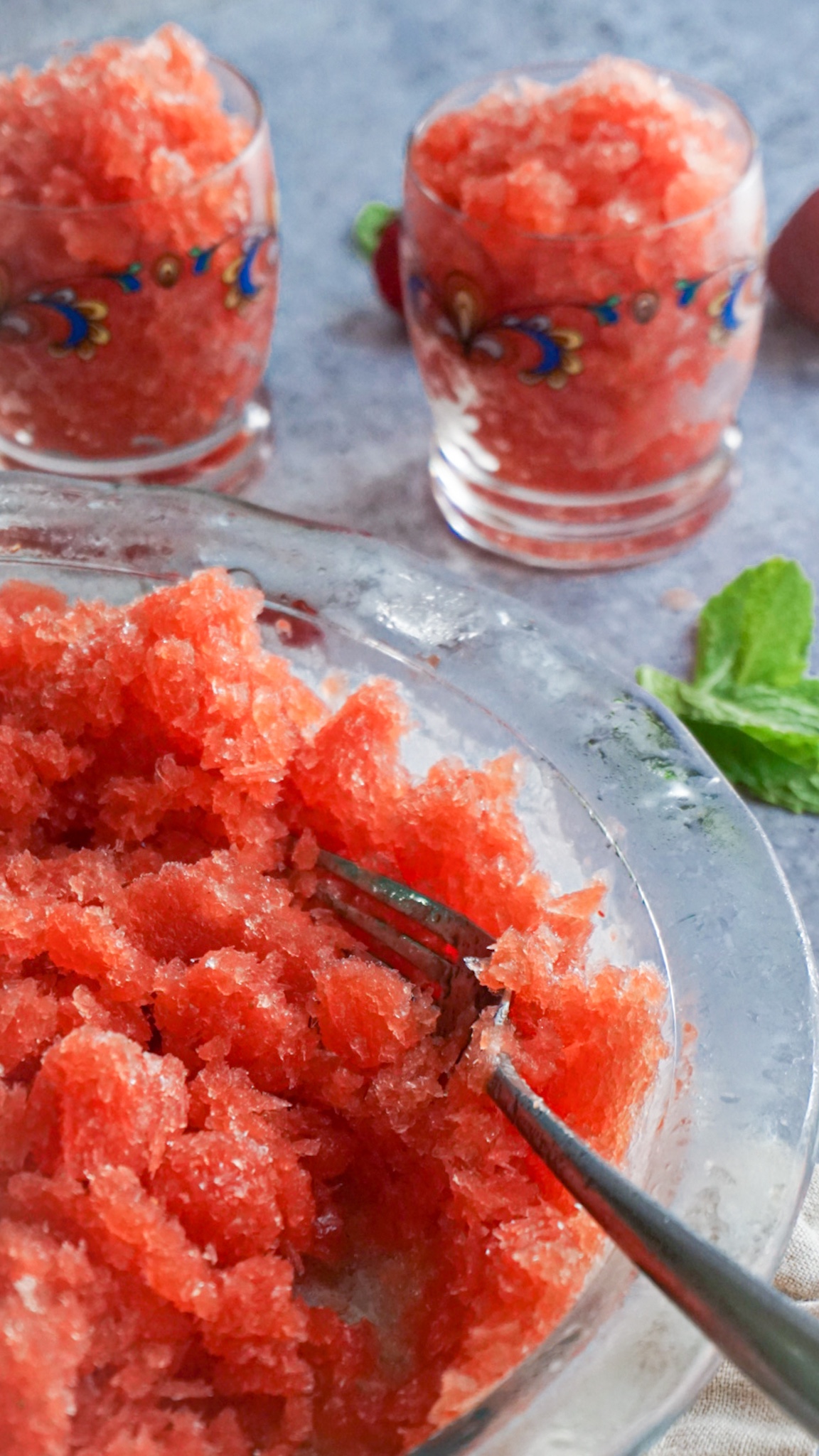 watermelon rose granita and Italian ice recipe