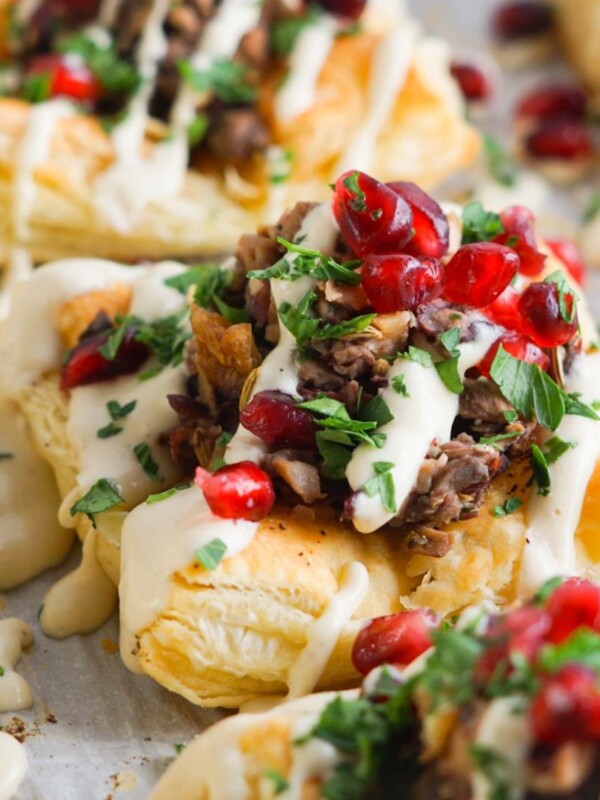 vegan holiday appetizer with puff pastry