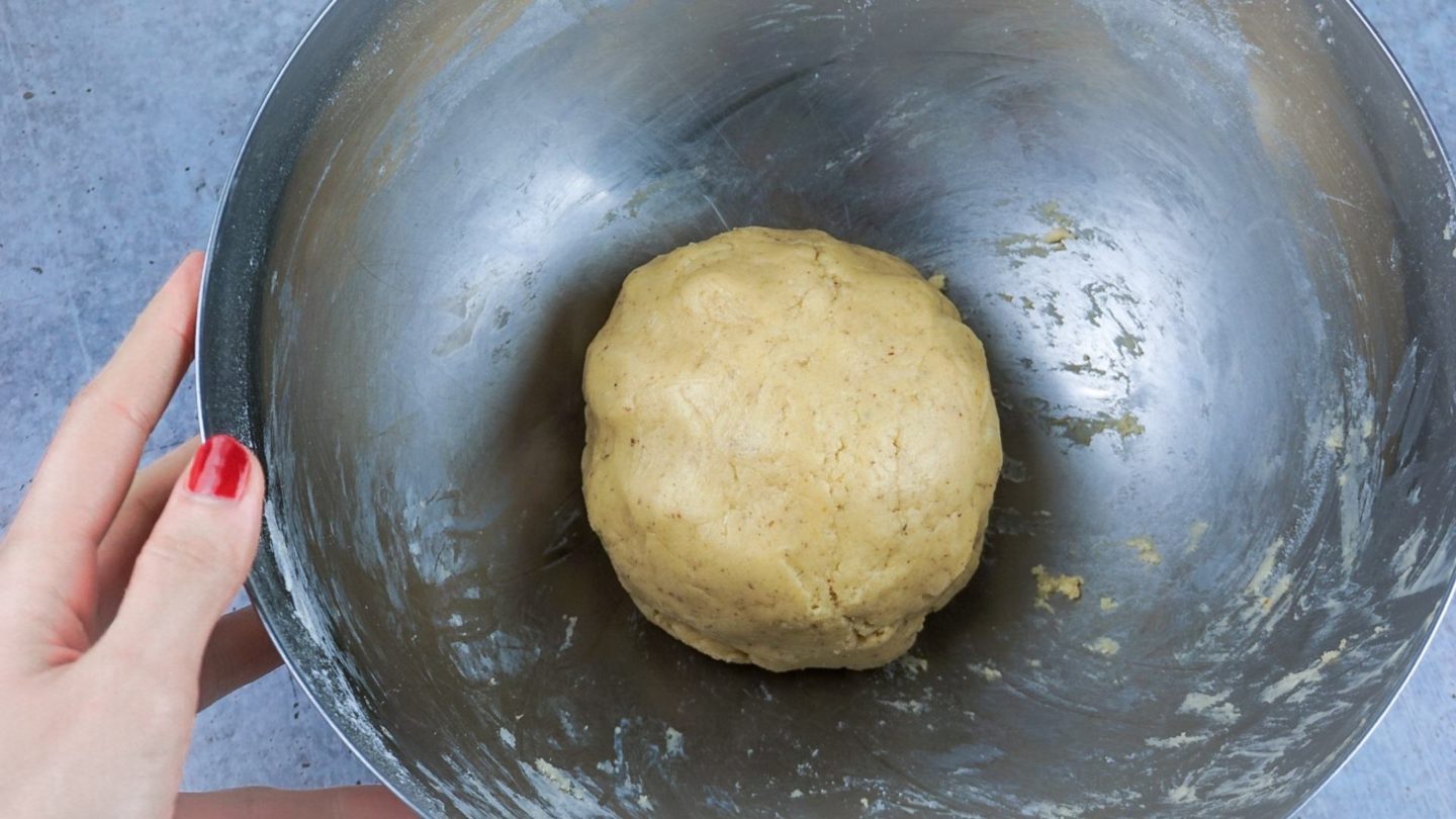 sugar cookie dough ball in a bowl
