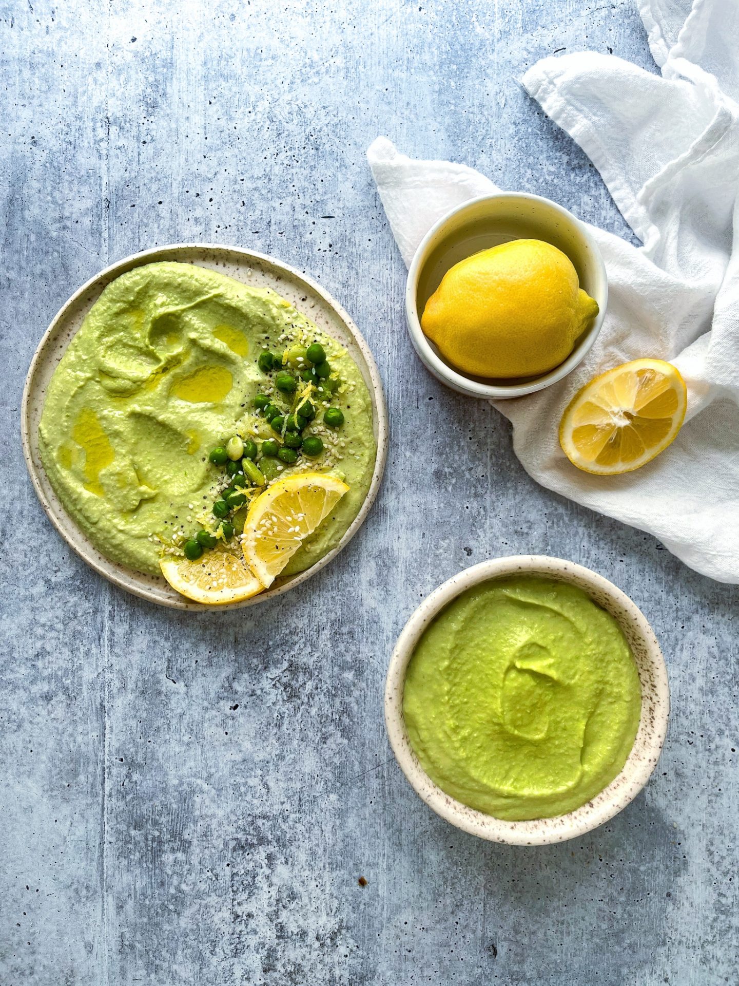 lima bean hummus on a plate and in a bowl 