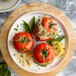 roasted tomatoes on a white plate