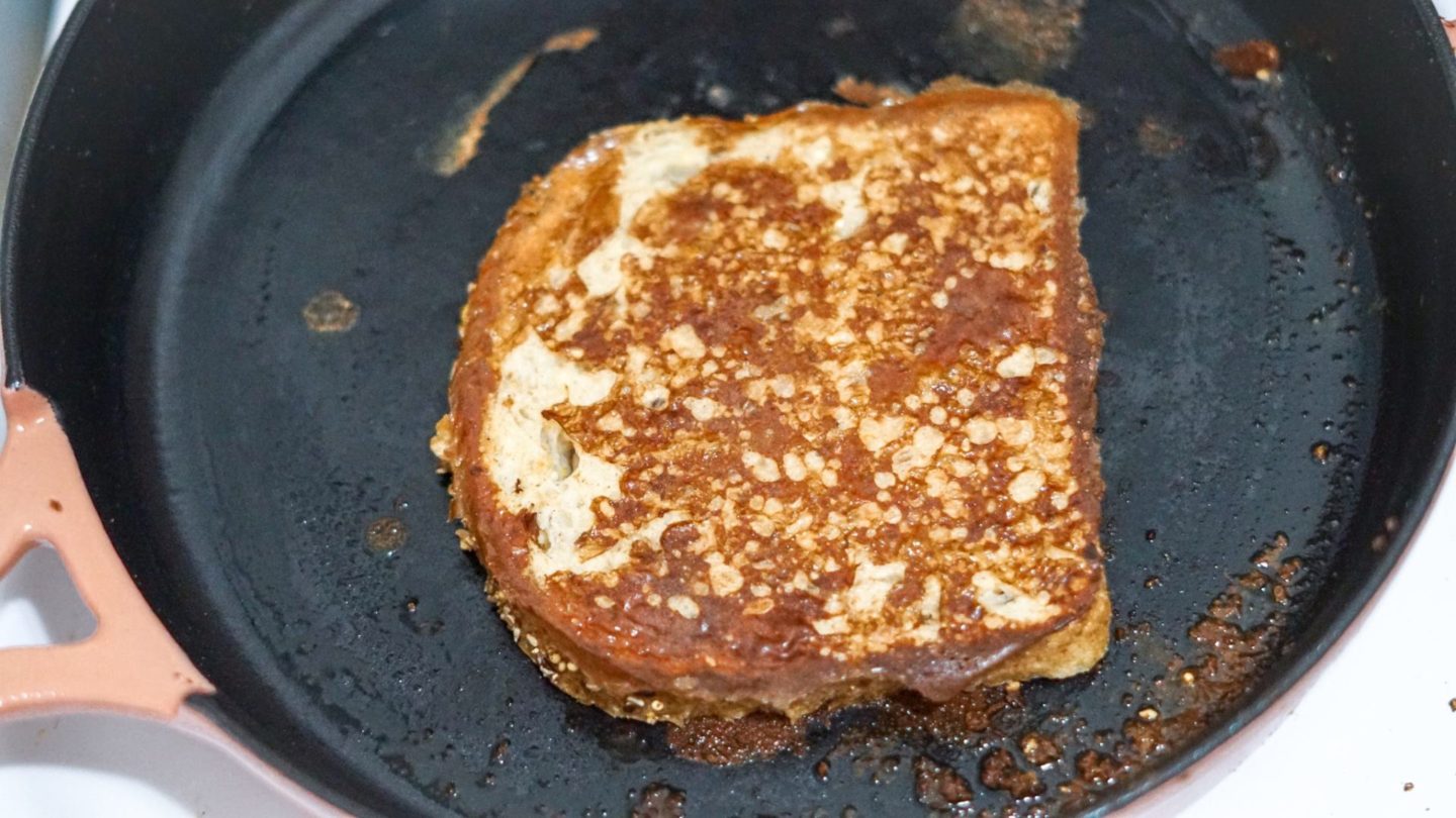 French toast in a cast iron pan