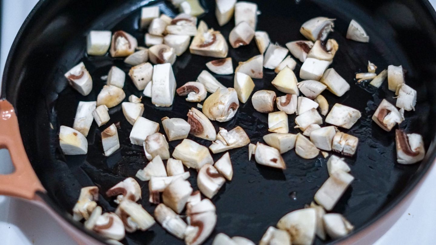 sautéing mushrooms for hash brown skillet