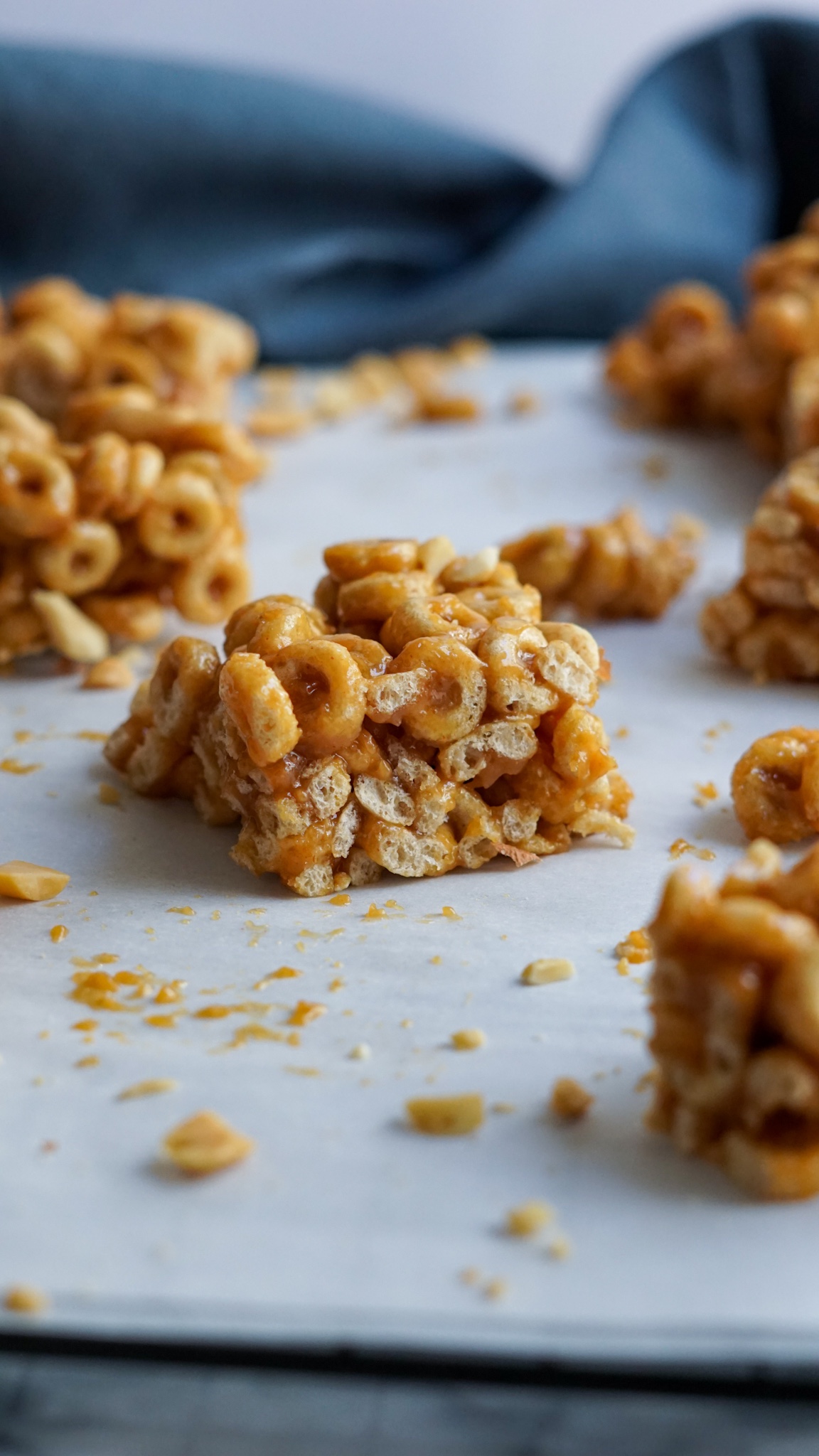 cereal bars on parchment paper