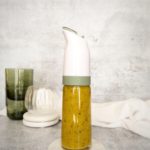 salad dressing in a glass bottle