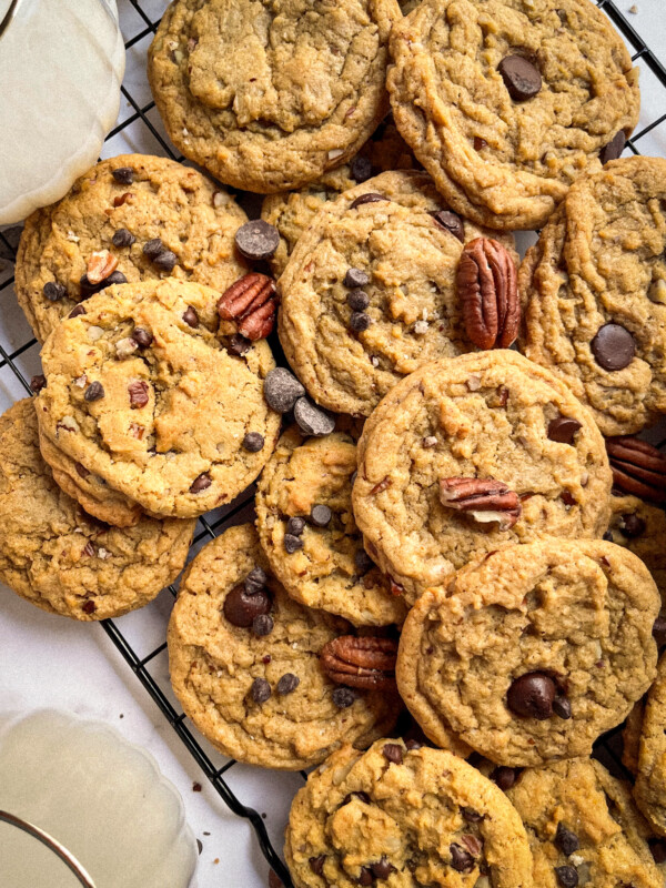 pumpkin cookies on a wire rack