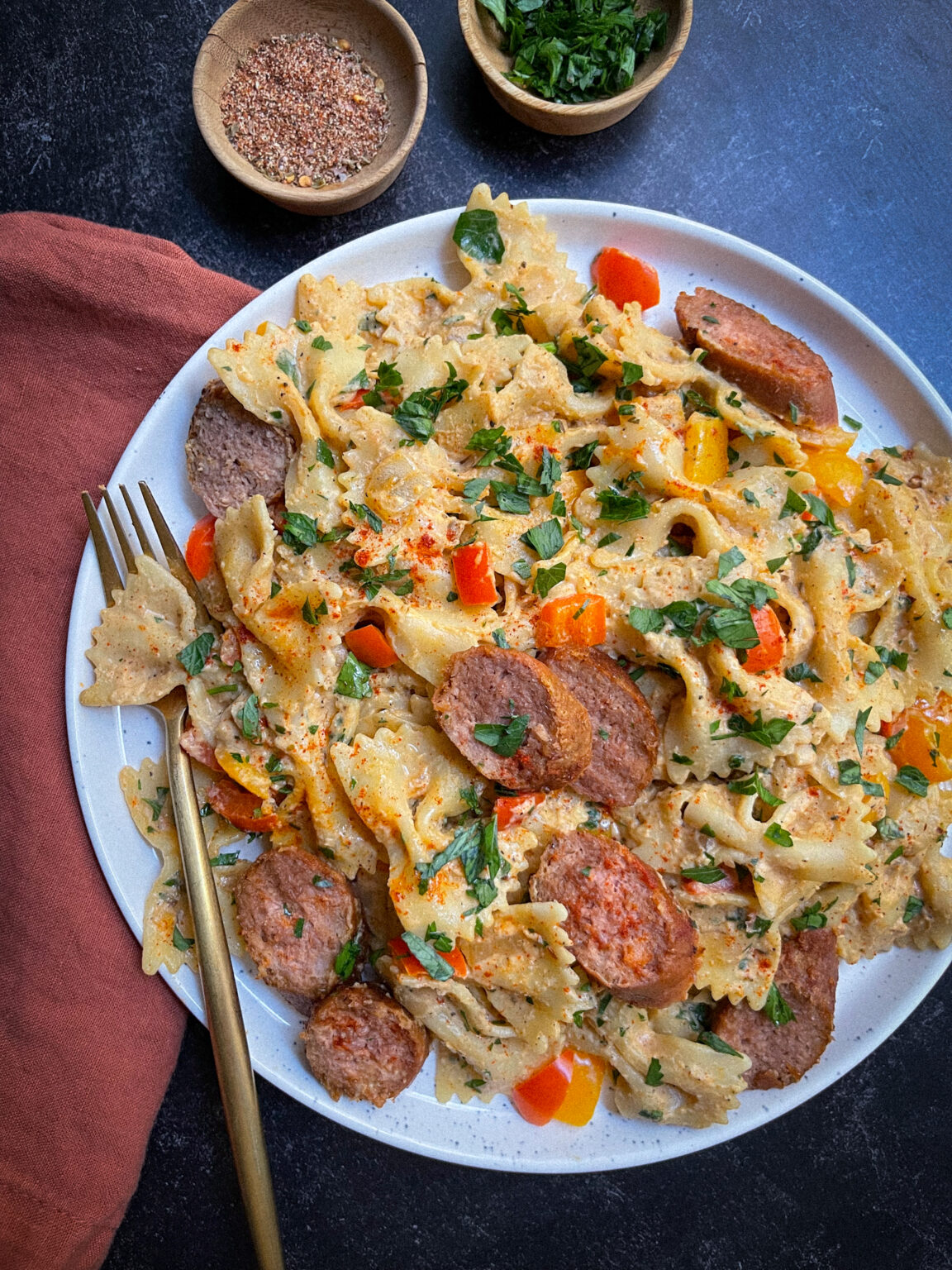 Cajun Pasta with Sausage and Peppers Nikki Vegan