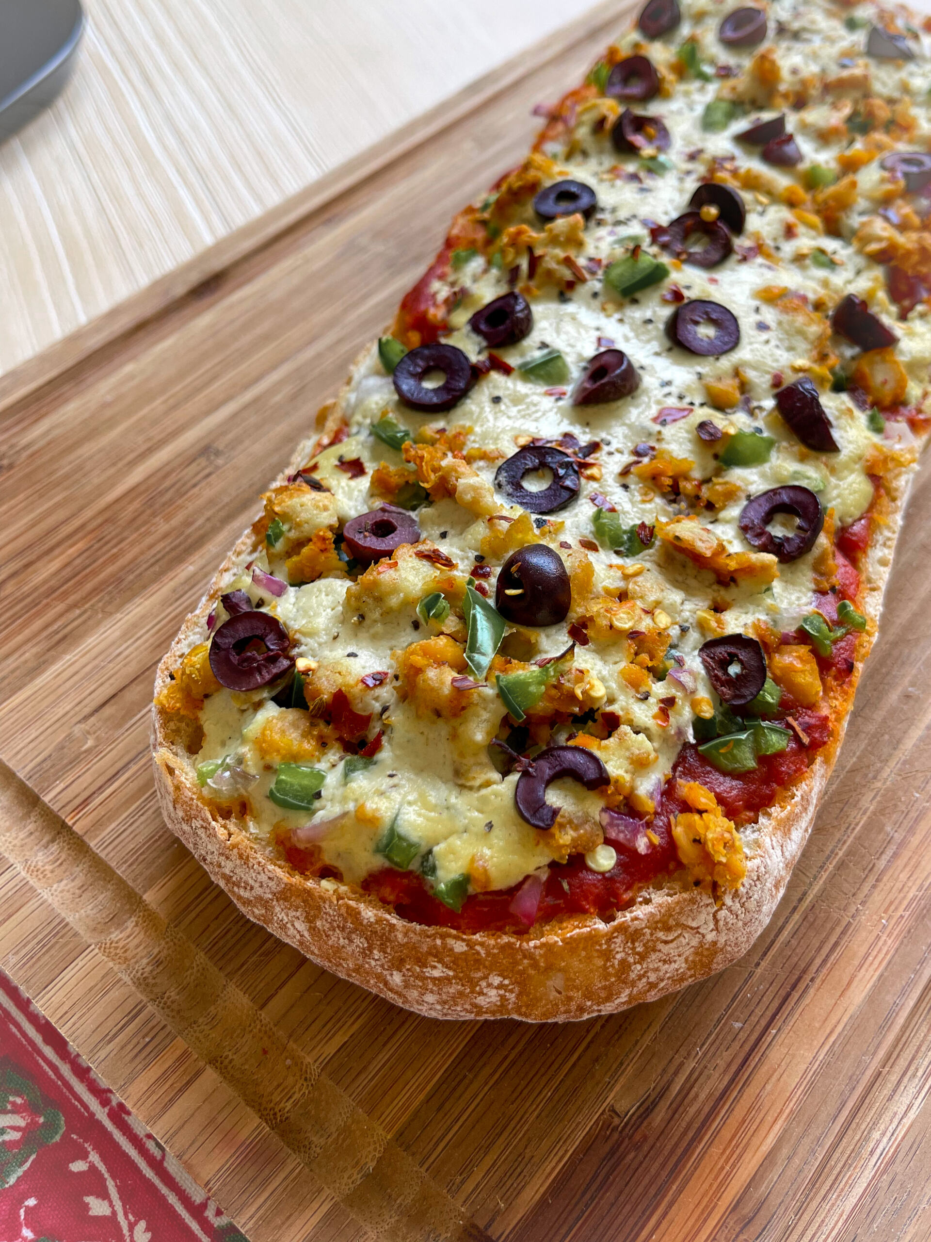 Plant-Based French Bread Pizzas - Nikki Vegan