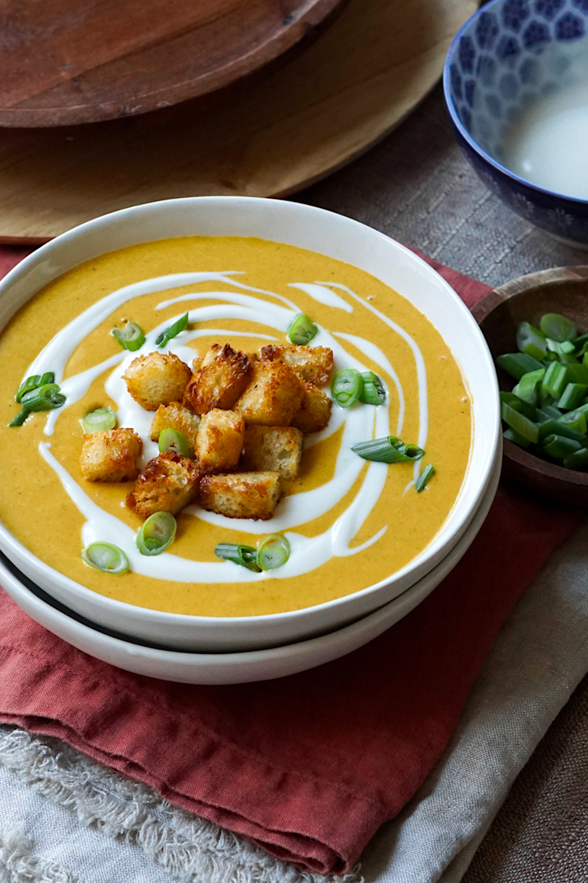 carrot ginger soup recipe in a bowl